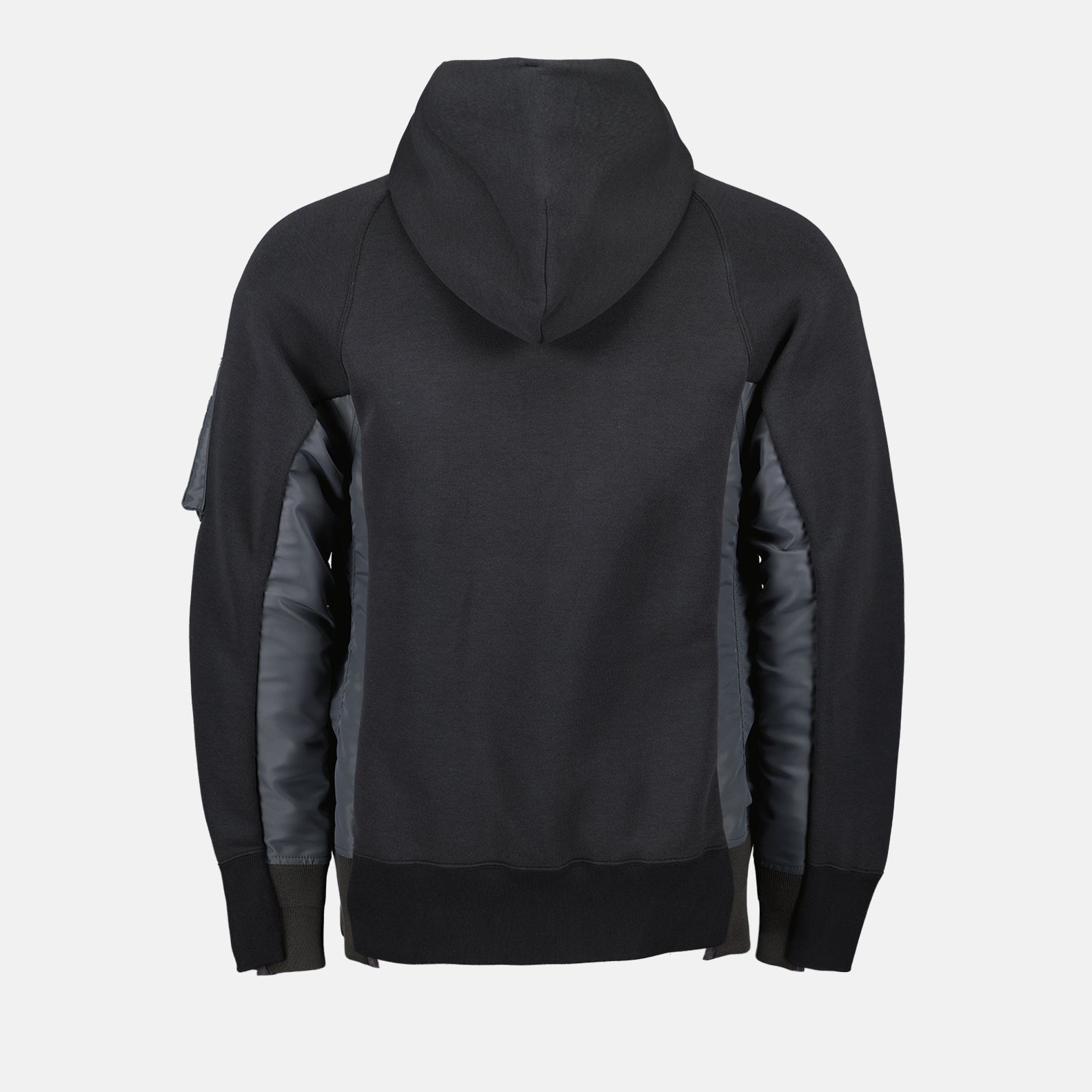 Zip-Up Nylon and Terry Sweatshirt