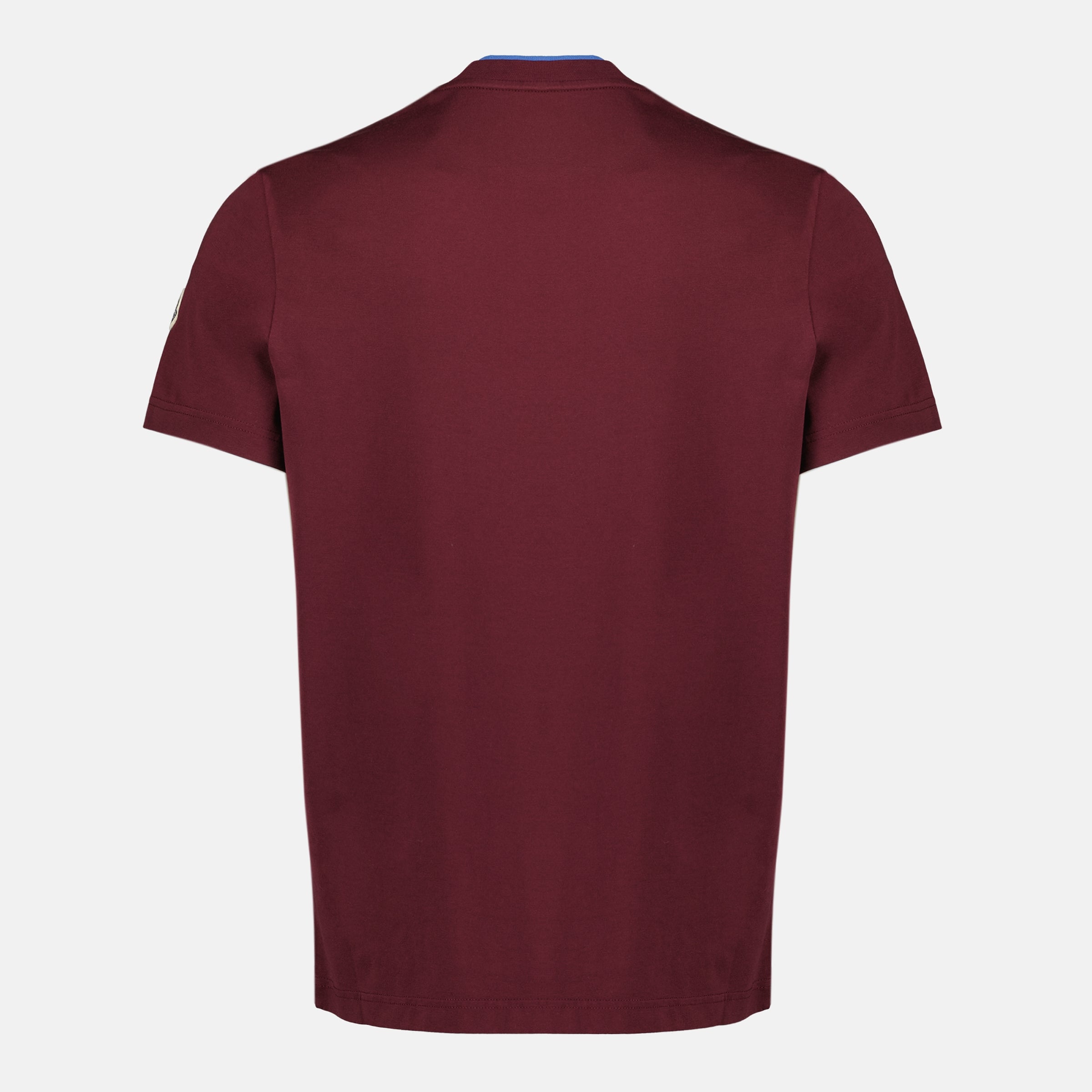 Image du T-shirt Bordeaux avec logo brodé de Moncler pour hommes - Saison Printemps-Été 2026 - Vue arrière