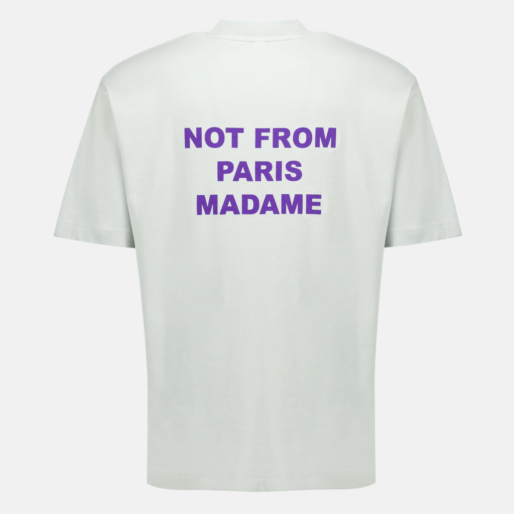 T-shirt gris à imprimé slogan
