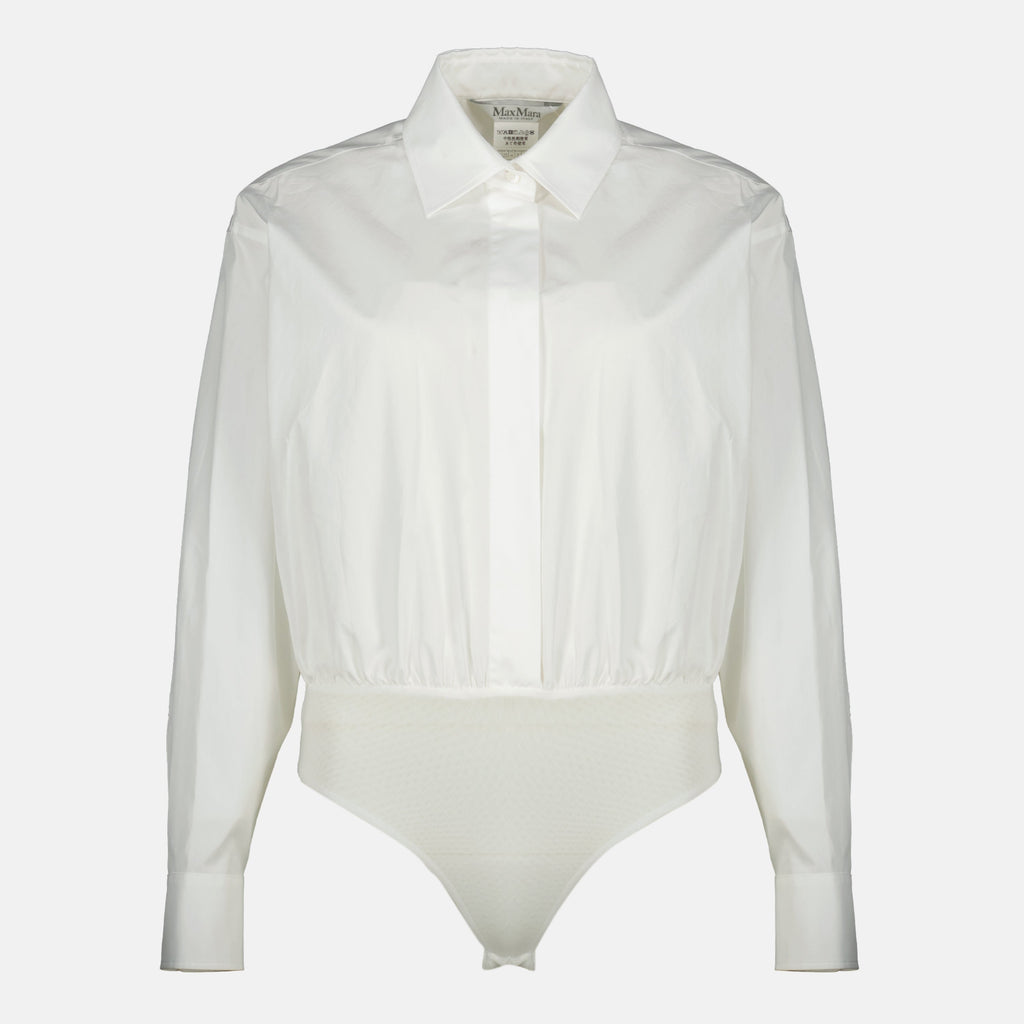 マックスマーラの女性用ホワイトコットンボディシャツの画像 - シーズン春夏2026 - フロントビュー