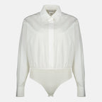 Imagen de Body Shirt en algodón blanco de Max Mara para mujeres - Temporada Primavera-Verano 2026 - Vista frontal