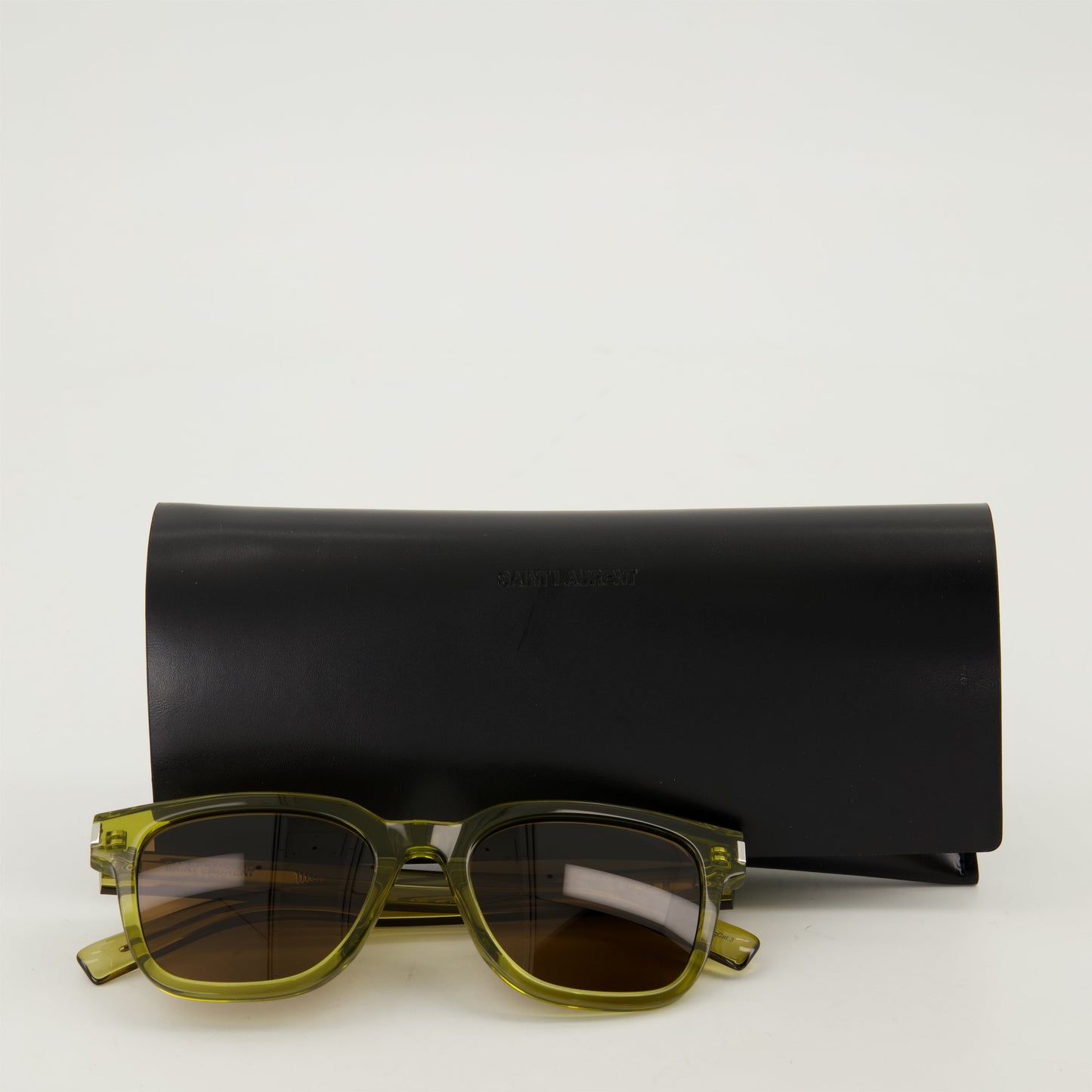 Saint Laurent sunglasses, green sunglasses, acetate eyewear, unisex sunglasses, UV protection sunglasses