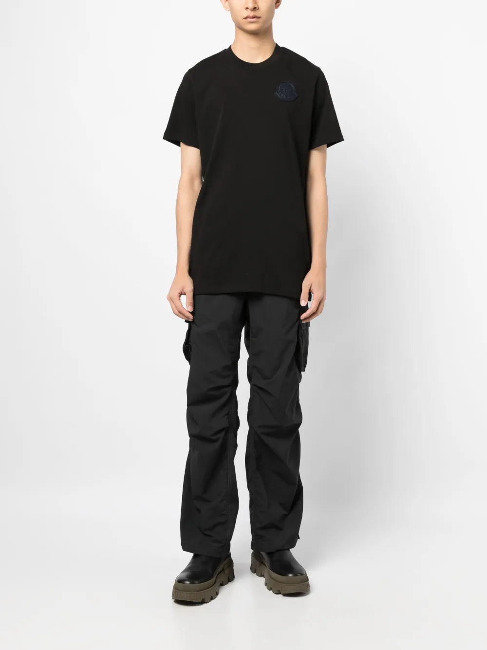 Image of Moncler White Logo T-Shirt by Moncler for Men - Season Spring-Summer 2024 - Back View