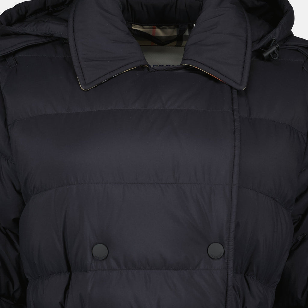 Burberry down jacket, long nylon jacket, autumn-winter outerwear, women's jackets, stylish outerwear