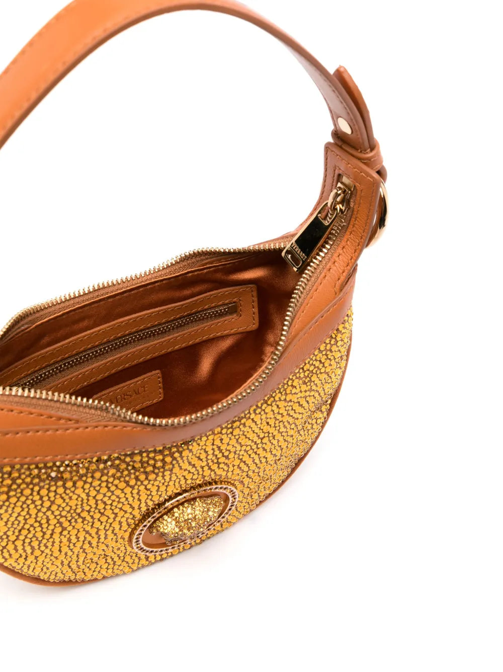 Versace, crystal hobo bag, luxury accessories, women's designer bag, elegant handbag