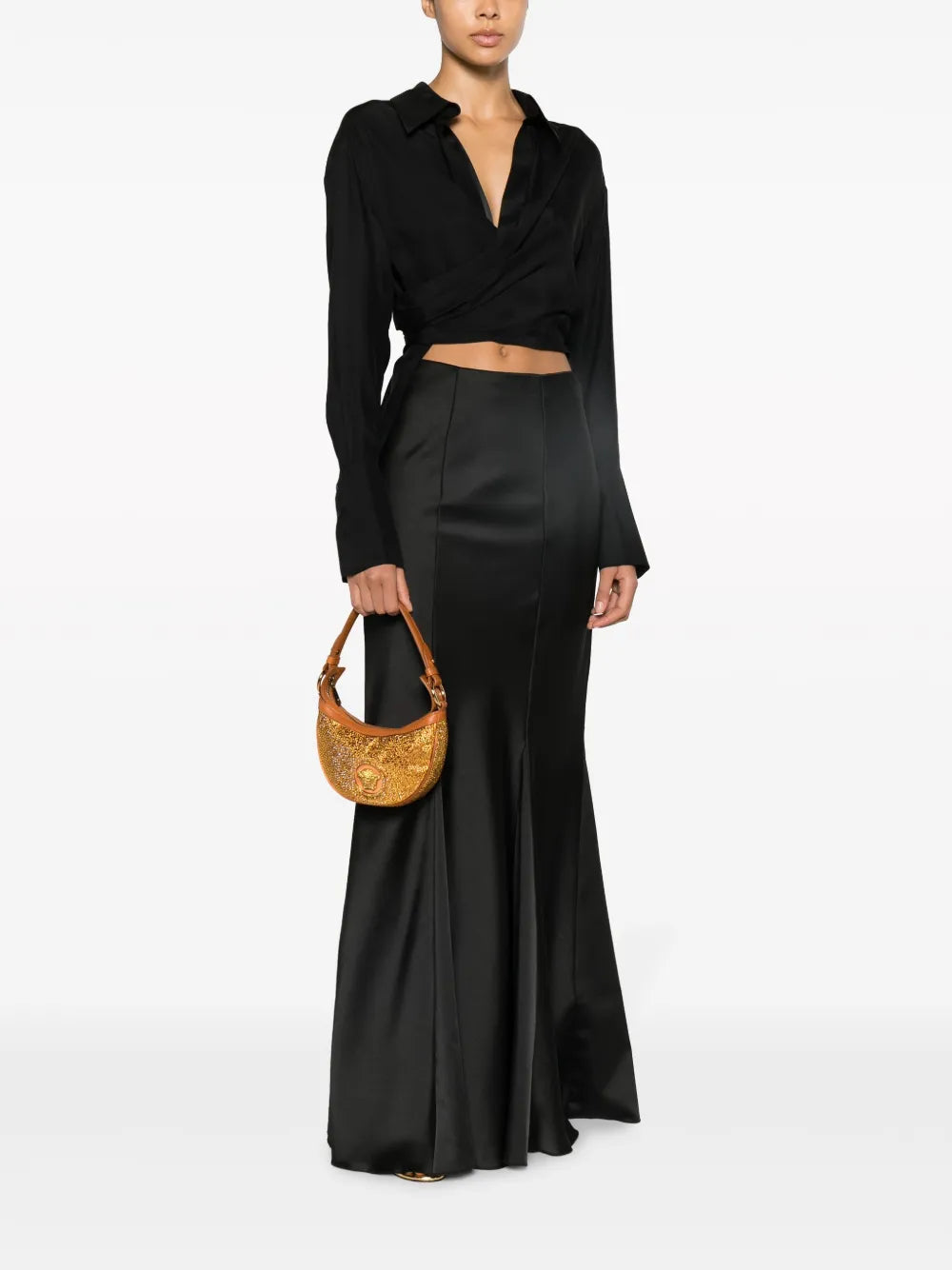 Versace, crystal hobo bag, luxury accessories, women's designer bag, elegant handbag