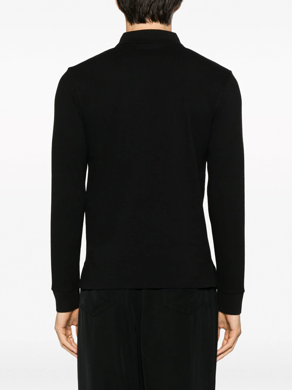 Image of Classic Black Polo Shirt with Pocket by Saint Laurent for Men - Season Autumn-Winter 2023 - Model view 5