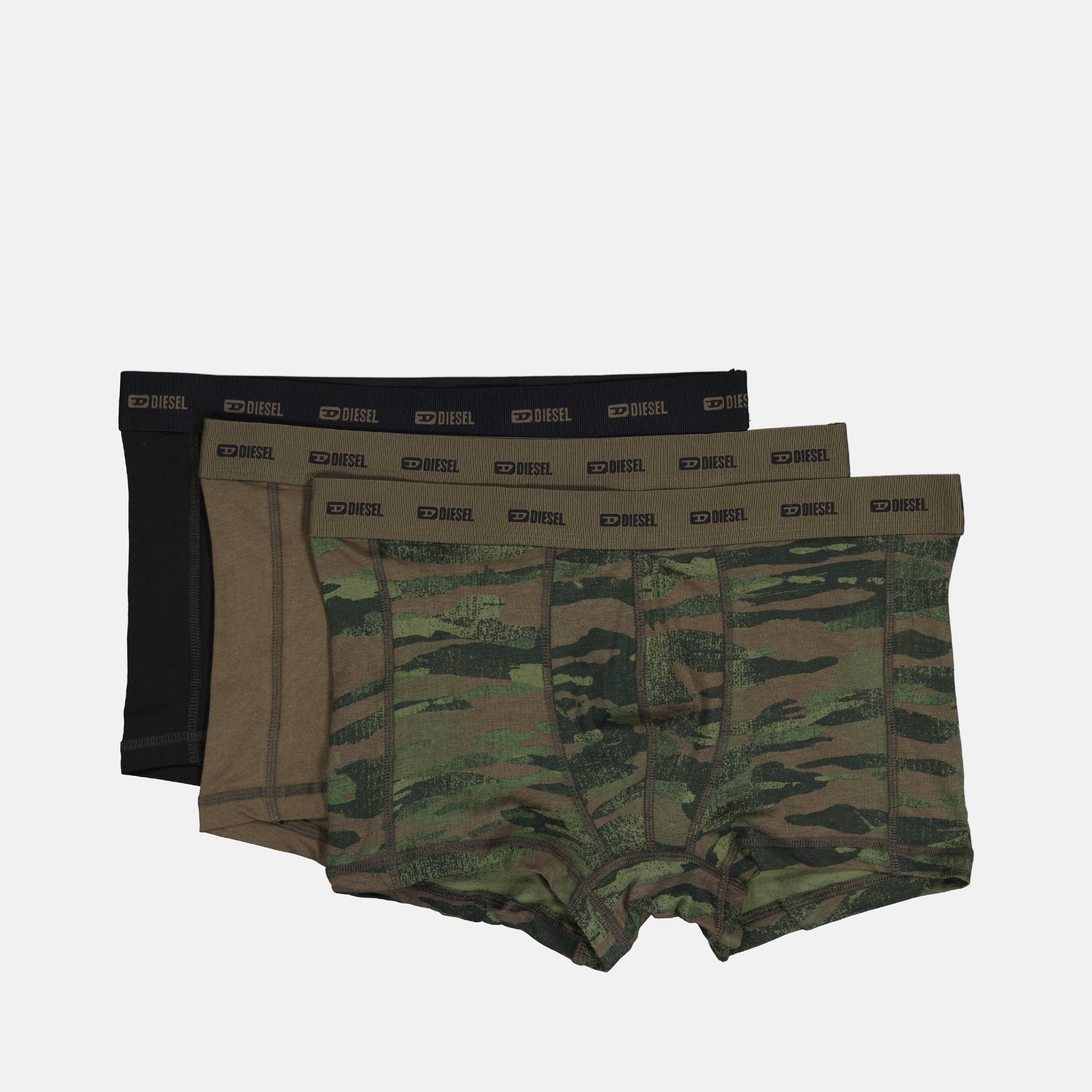 boxers noir marron et imprimes militaires diesel men 15431580877180