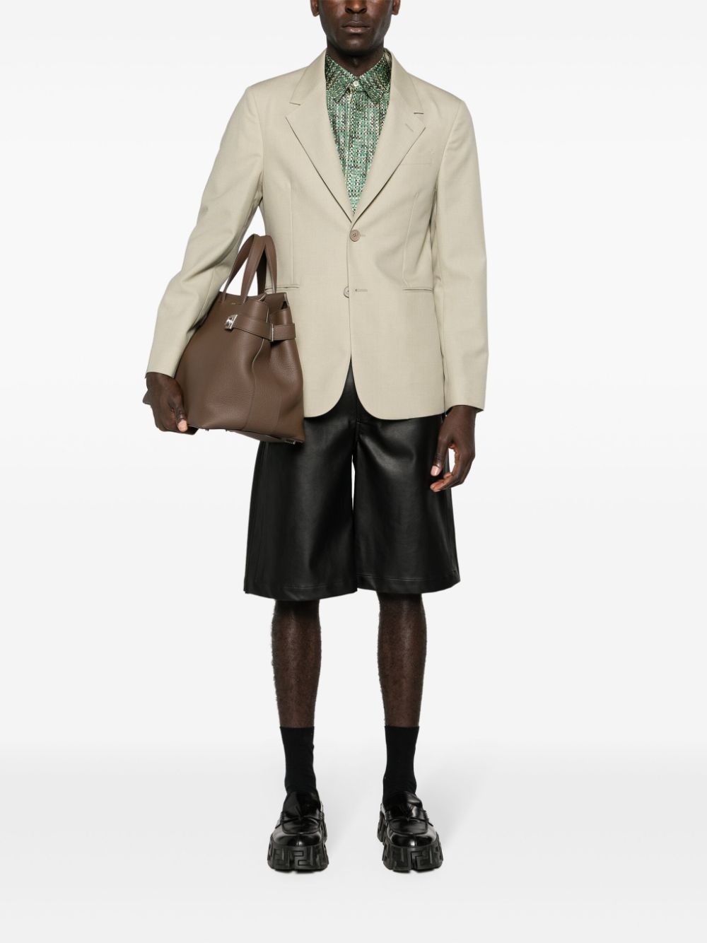 beige wool blazer, Fendi blazer, luxury blazer, men's high-end fashion, Spring-Summer 2024