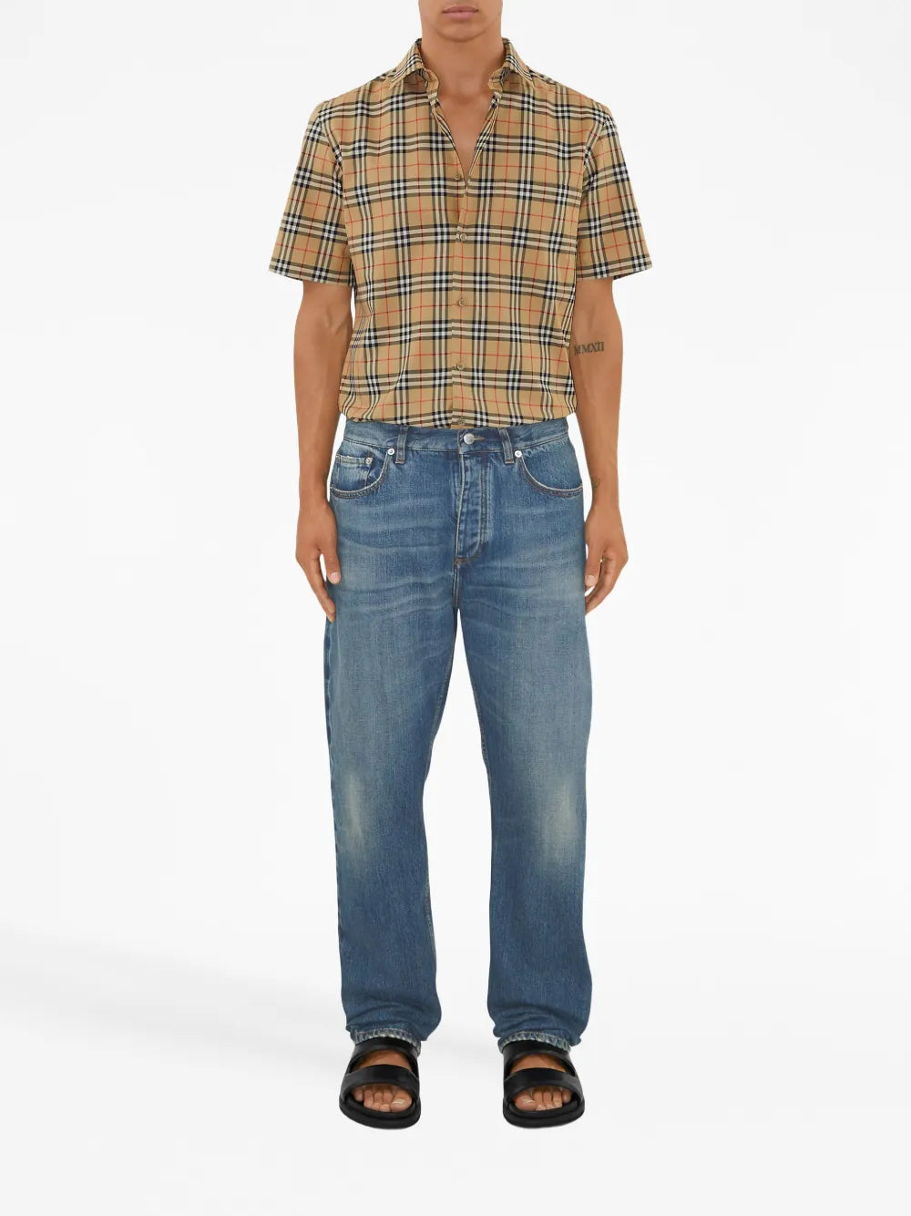 Burberry shirt, plaid shirt, luxury menswear, designer short-sleeve shirt, classic check shirt