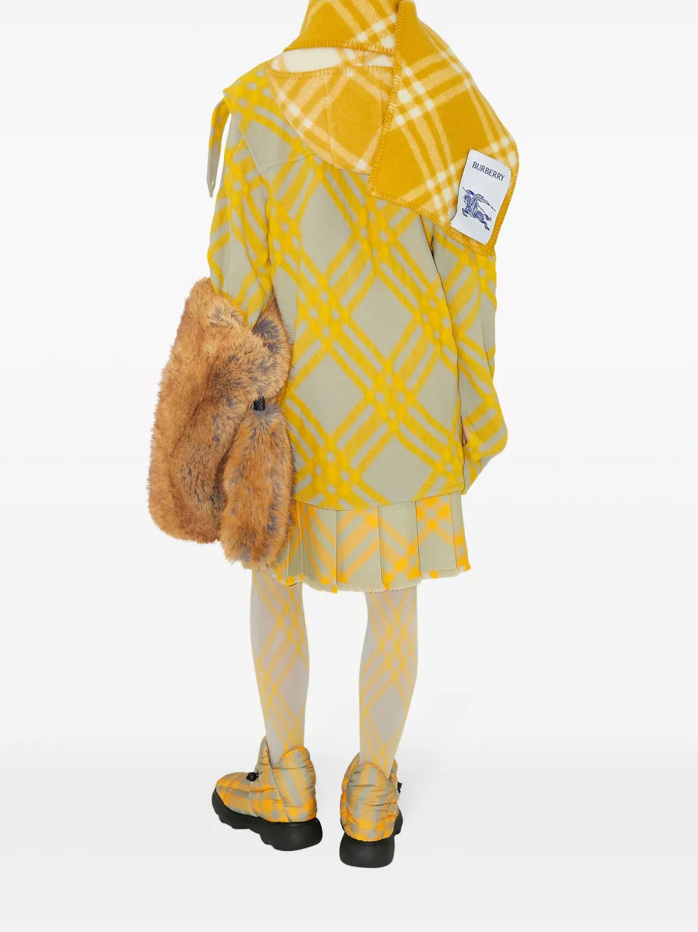 イエローとグリーンのウールオーバーシャツ