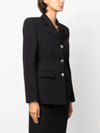Image of Wool Blazer by Versace for Women - Season Autumn-Winter 2023 - Model view 2