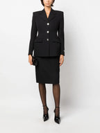 Image of Wool Blazer by Versace for Women - Season Autumn-Winter 2023 - Model view 3