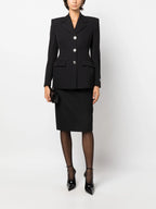 Image of Wool Blazer by Versace for Women - Season Autumn-Winter 2023 - Model view 1