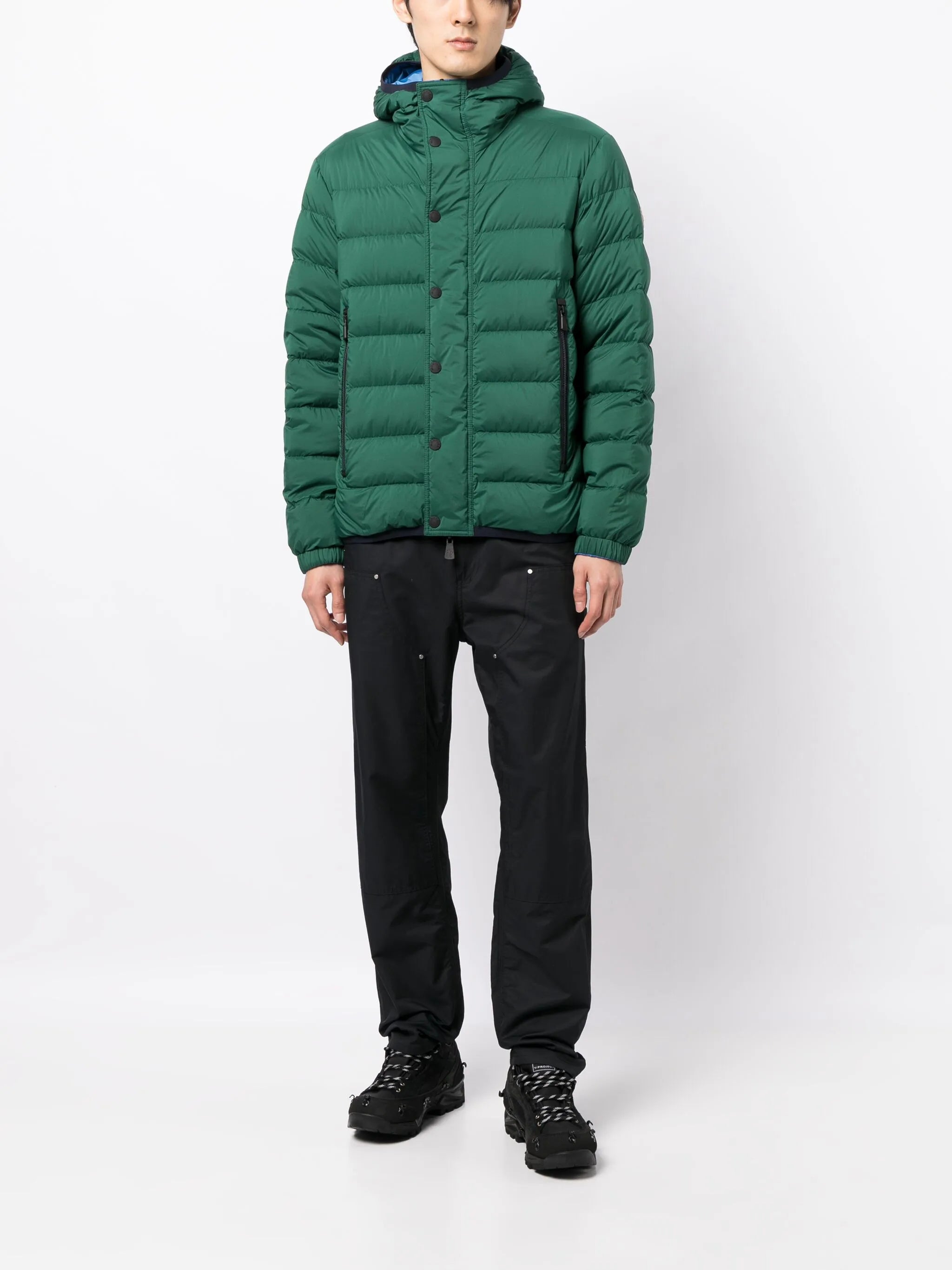 Image of Reversible Puffer Jacket Rosiere Blue-Green by Moncler Grenoble for Men - Season Autumn-Winter 2023 - Model view 7