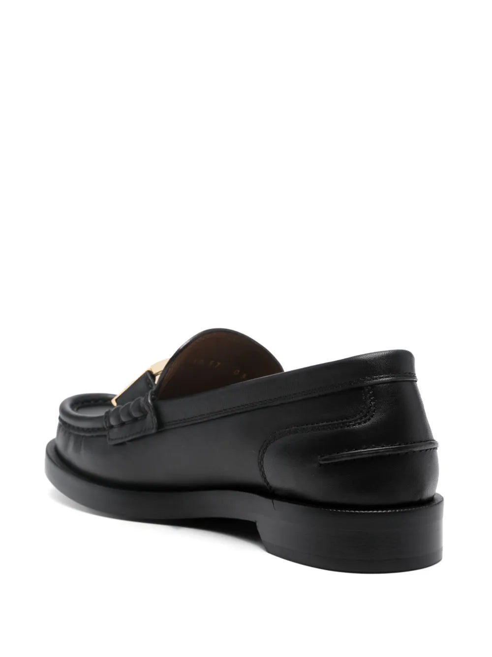 Fendi moccasins, black leather shoes, luxury footwear, Baguette detail, elegant loafers