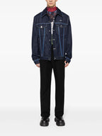 Off-White, Denim Jacket, Zip Closure, Luxury Fashion, Contemporary Style