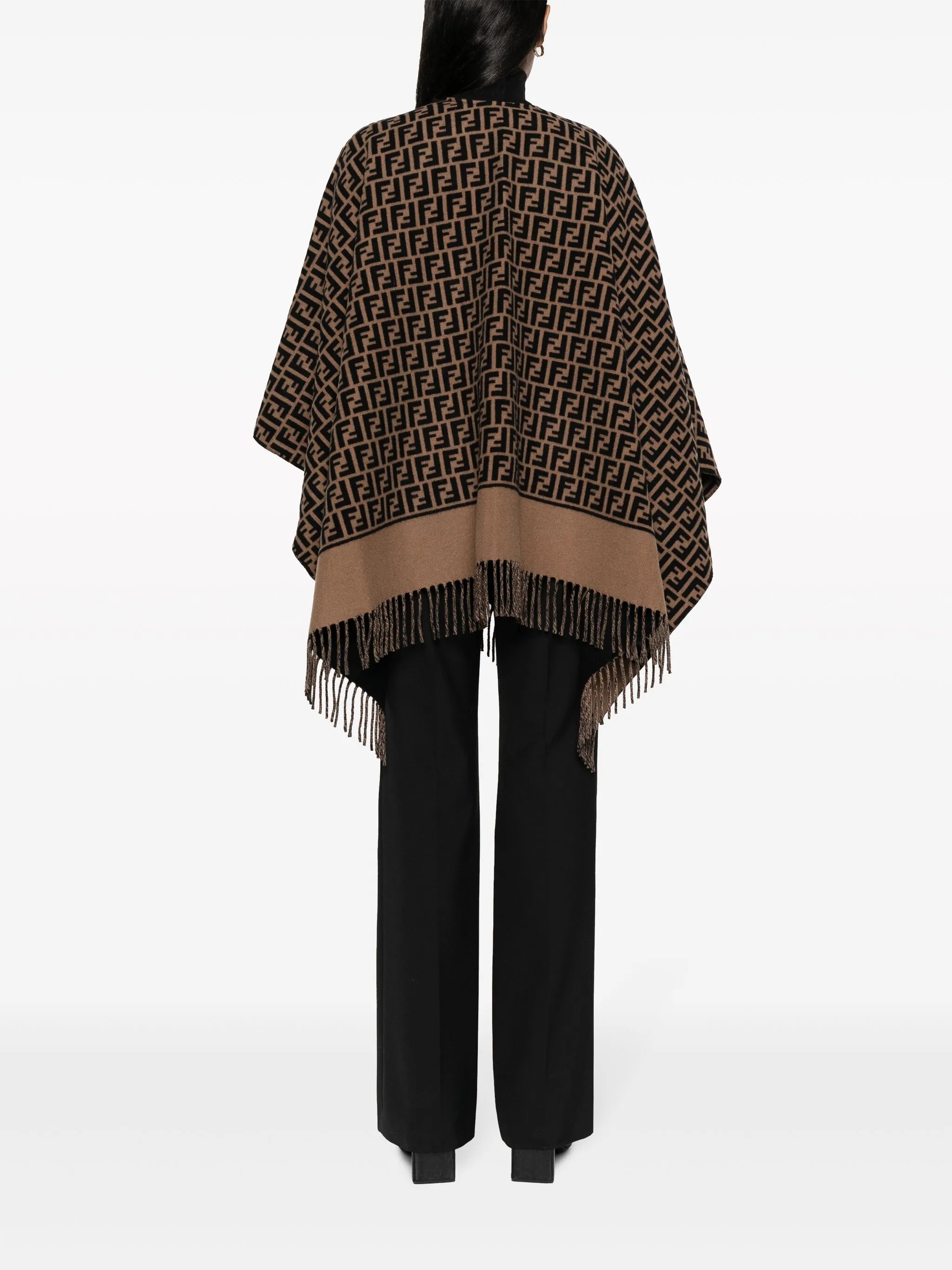 Image of Cashmere Wool Poncho by Fendi for Women - Season Autumn-Winter 2024 - Model view 3