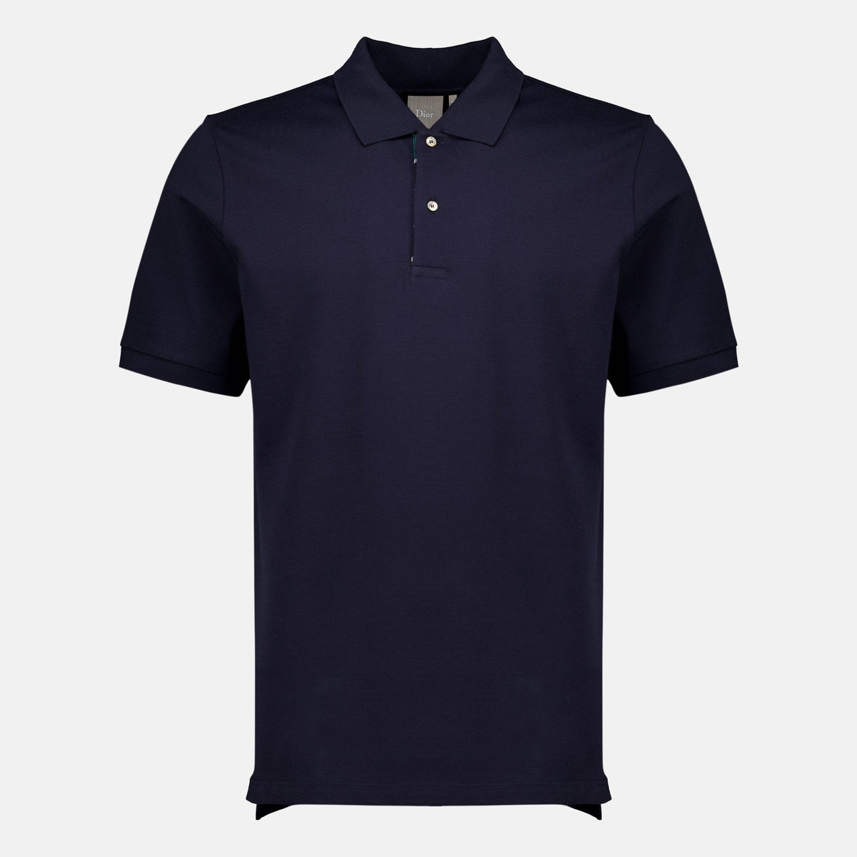 Polo in piqué di cotone blu navy