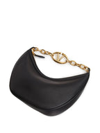 Valentino Garavani, VLogo Moon Bag, black leather bag, luxury accessories, designer handbags