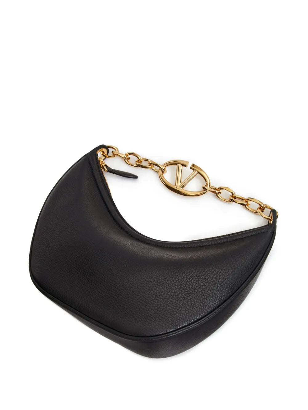 Valentino Garavani, VLogo Moon Bag, black leather bag, luxury accessories, designer handbags