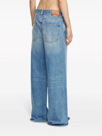 jeans, wide leg, light blue, Diesel, five-pocket design