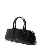 Valentino Garavani, Rockstud East-West, luxury handbag, black leather bag, designer accessory