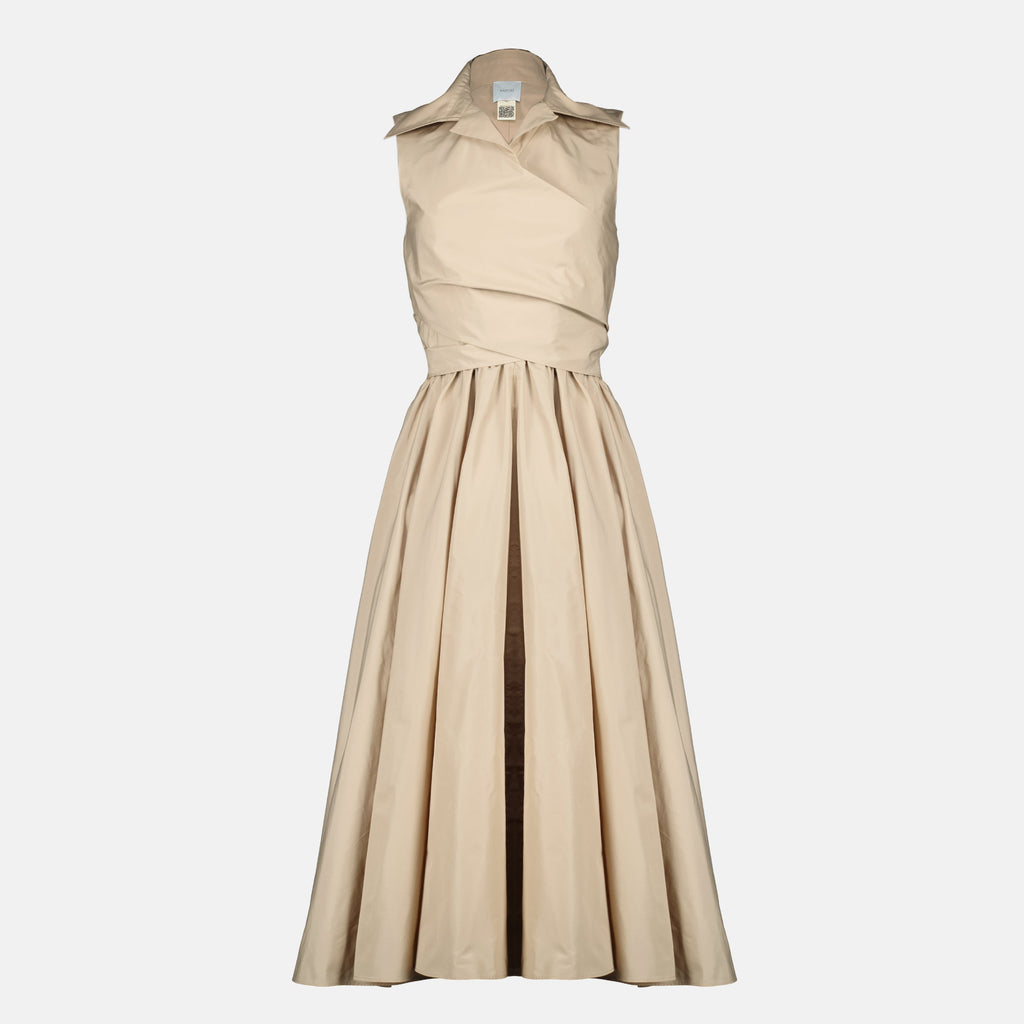 Bilde av en drapert kjole i resirkulert faille av Patou for kvinner - Sesong Vår-Sommer 2026 - Frontvisning