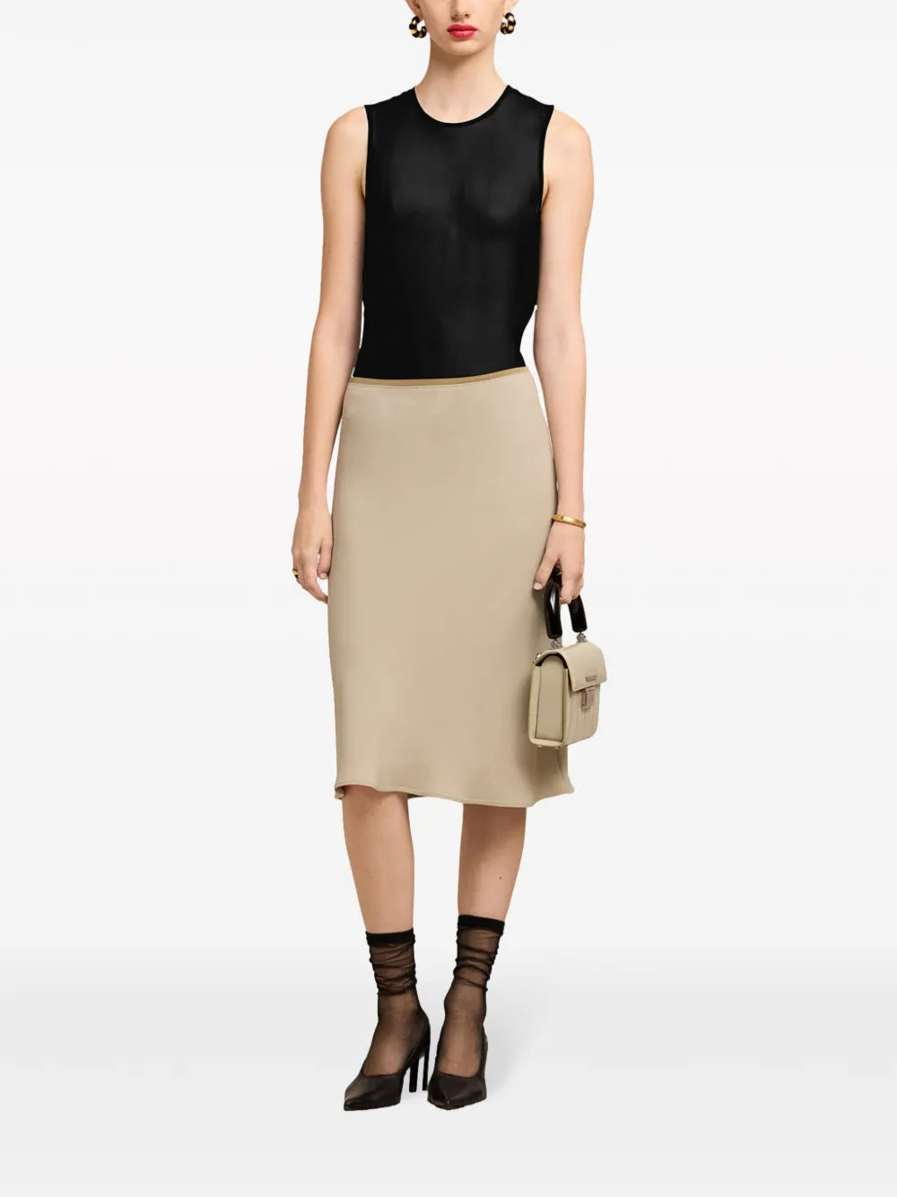 Top in Georgette di Seta Nera