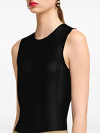 Image du top en georgette de soie noire d'Ami PARIS pour femmes - Saison Printemps-Été 2024 - Détail Vue 8