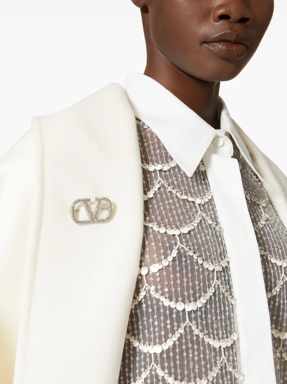 brooch, Vlogo, silver brooch, women's accessories, Swarovski crystals