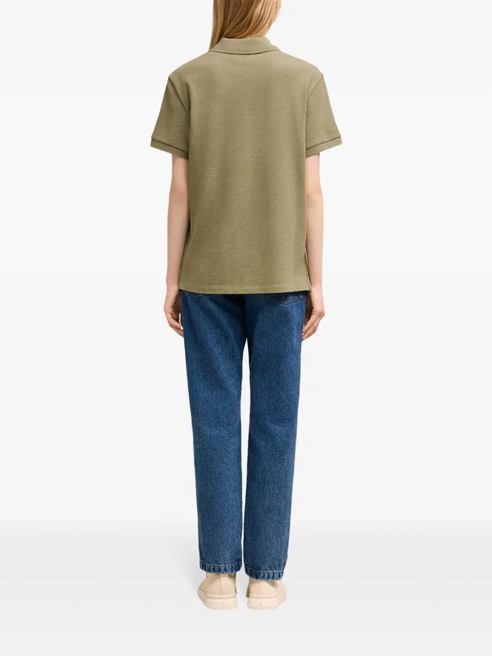 Light Green Polo, Ami de Coeur Polo, AMI Paris Clothing, Luxury Polo Shirt, Designer Polo