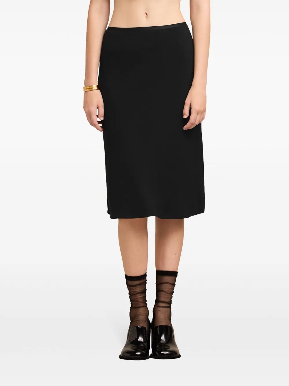 Jupe Midi Noire en Viscose