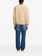 ベージュ刺繍入りスウェットシャツ