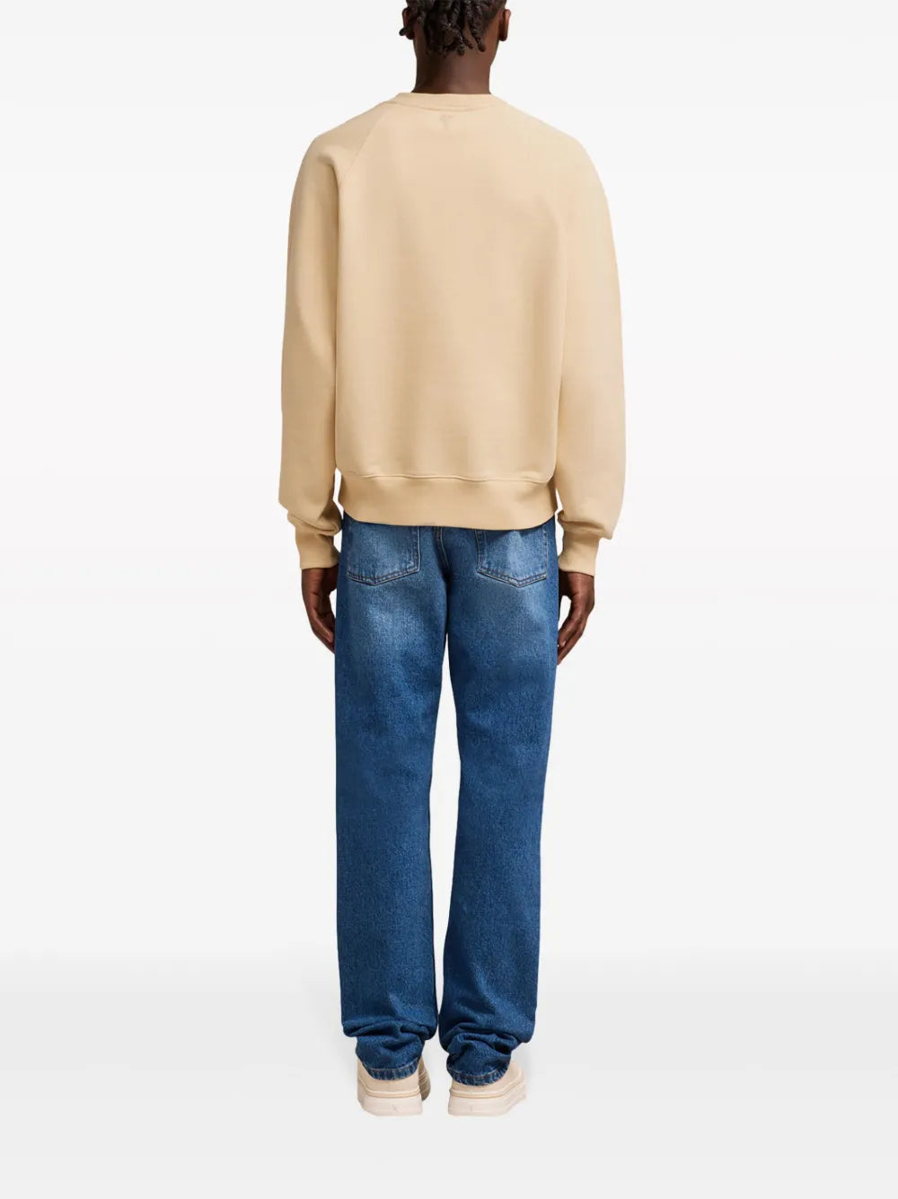 ベージュ刺繍入りスウェットシャツ