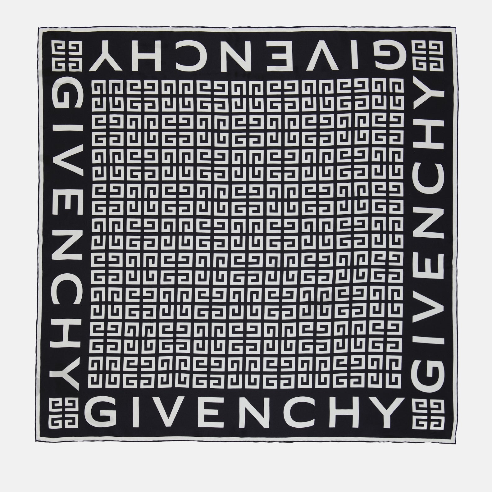 Givenchy scarf, silk scarf, black and white silk, 4G print scarf, luxury accessories