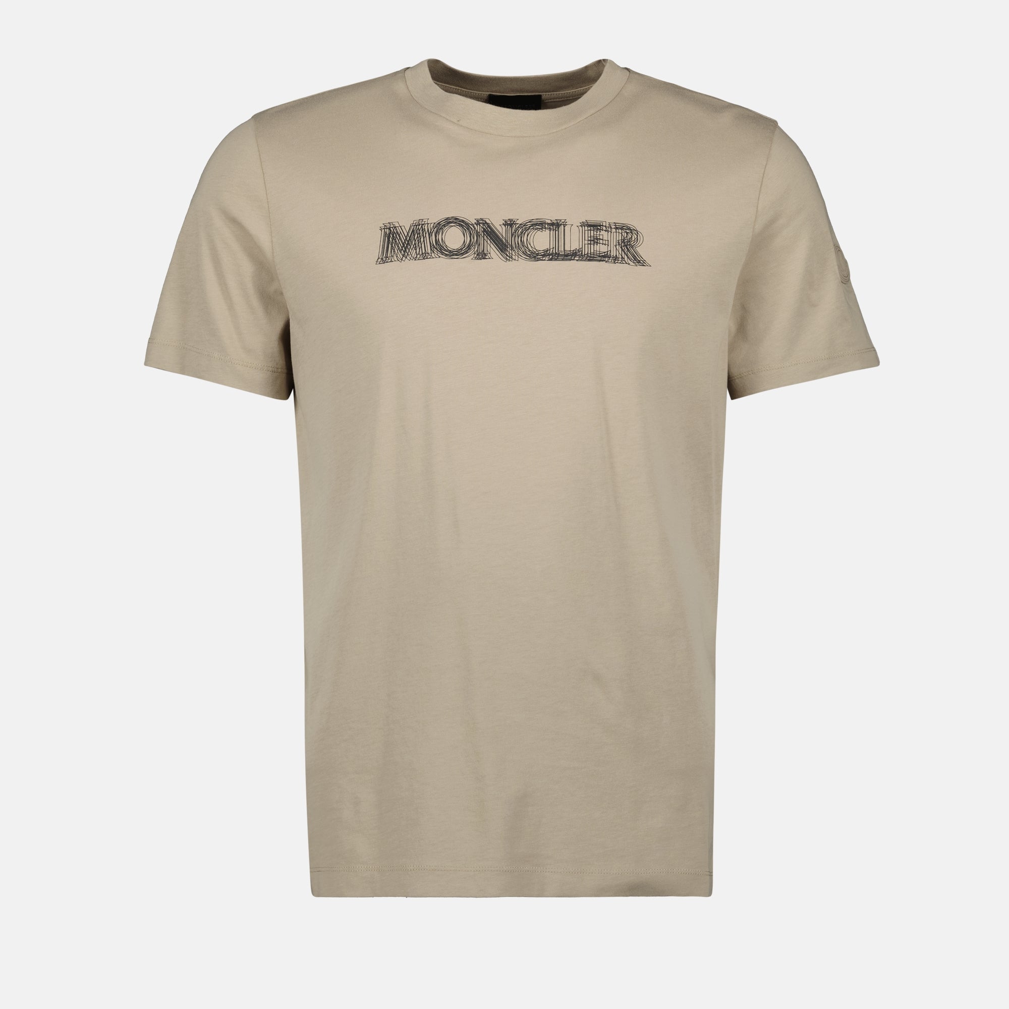 Imagem da T-Shirt Logo Canelado da Moncler para Homens - Temporada Primavera-Verão 2025 - Vista Frontal