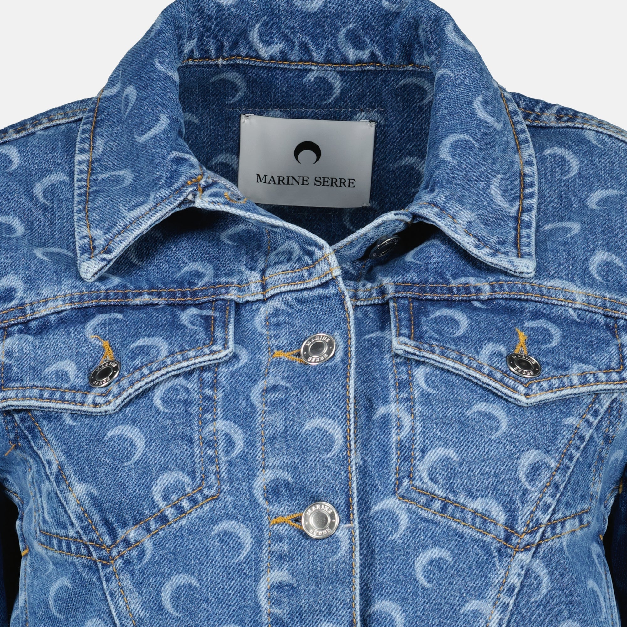 denim jacket, Marine Serre, autumn-winter fashion, cropped jacket, moon print