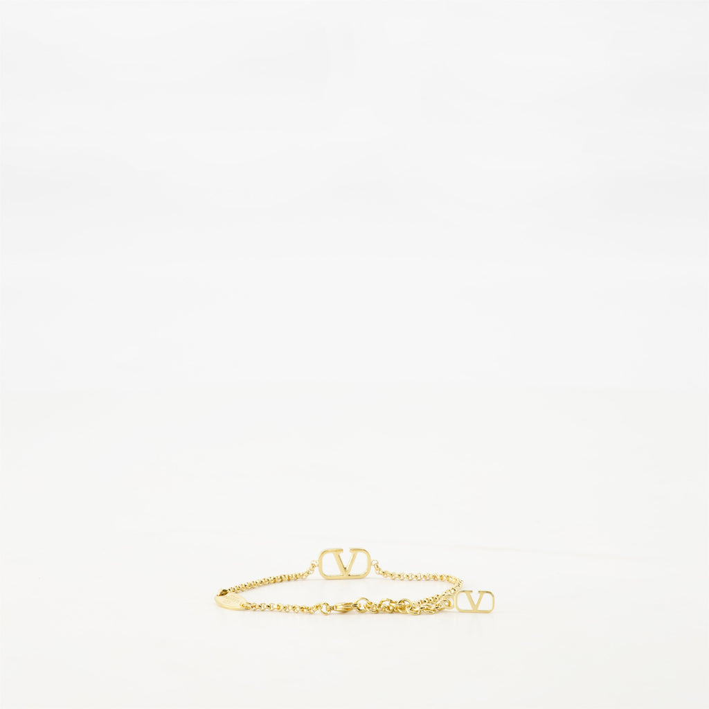 VLogo Signature Bracelet, Valentino Garavani, adjustable bracelet, gold bracelet, classic clasp