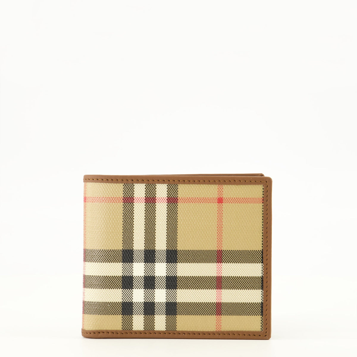 Portafoglio con patta e stampa Check