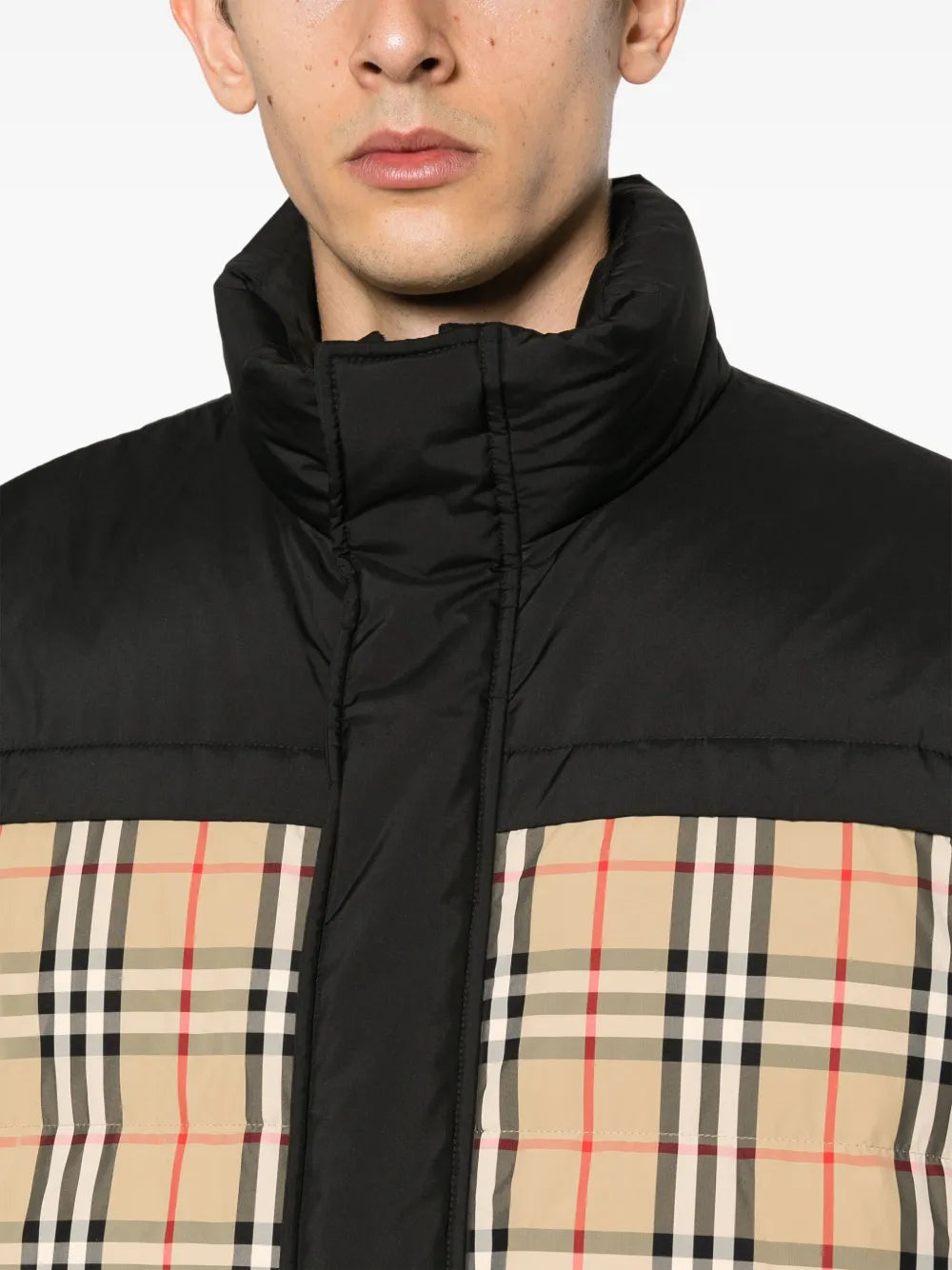 Reversible Black Check Down Jacket