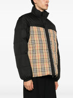 Reversible Black Check Down Jacket