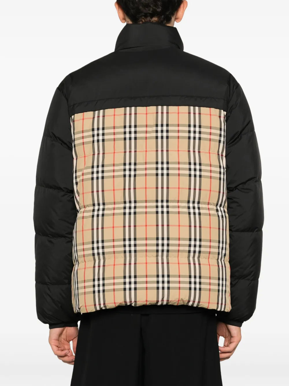 Reversible Black Check Down Jacket