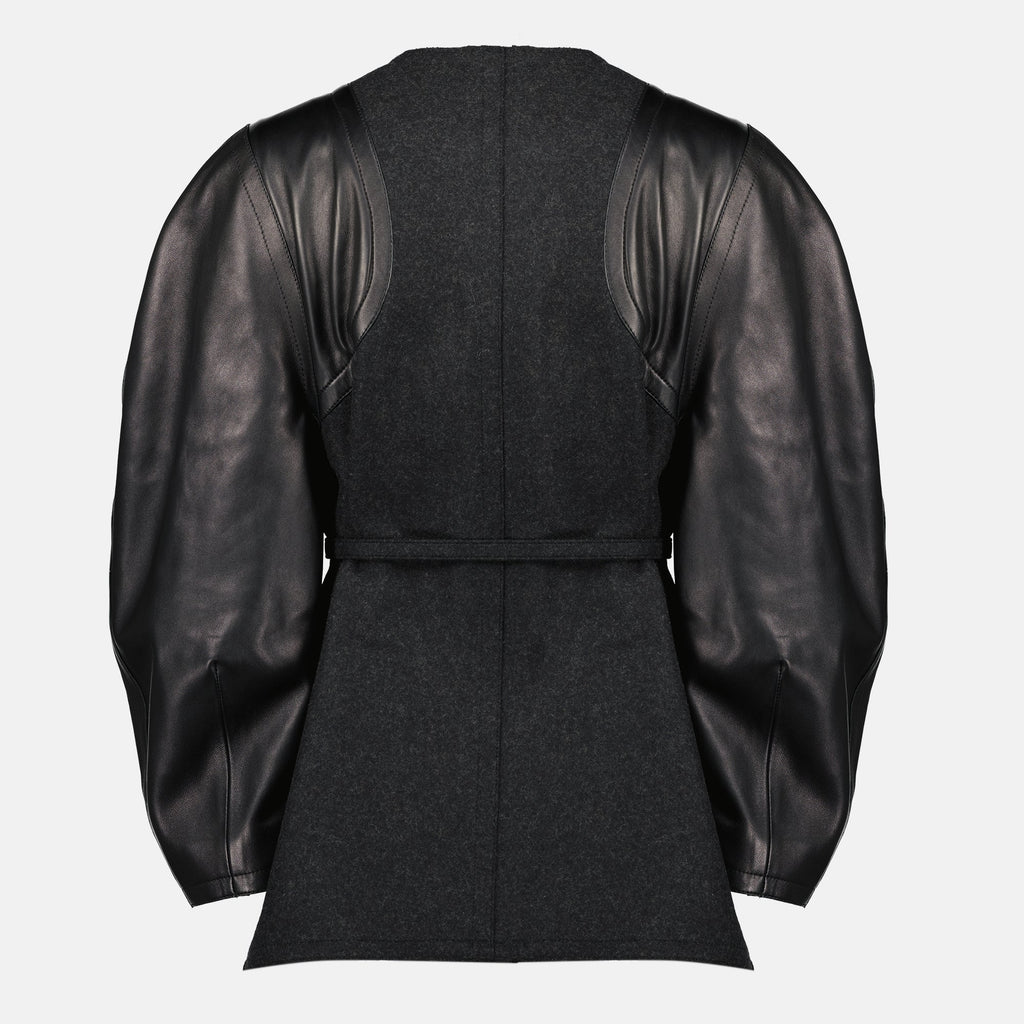 Fendi blouson, wool leather jacket, autumn winter fashion, designer outerwear, women's fashion jacket