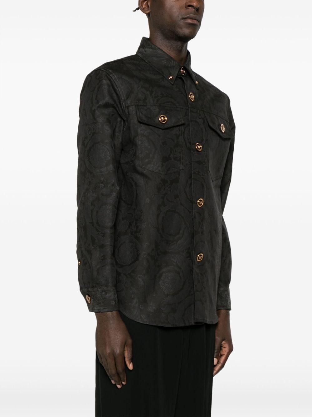 Barocco, Versace, luxury shirt jacket, black baroque jacket, refined menswear