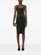 Versace, Barocco dress, Lurex dress, luxury fashion, mid-length dress