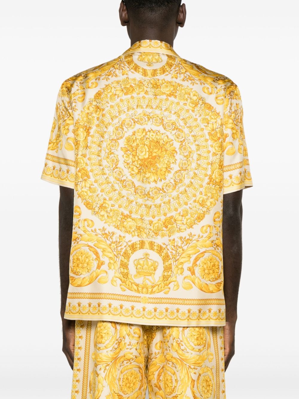 Versace silk shirt, Barocco pattern, luxury men's fashion, high-end wardrobe, Versace Barocco