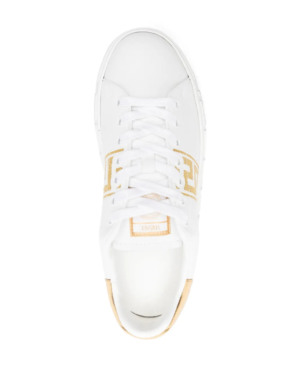 Versace sneakers, White Greca sneakers, Luxury embroidered shoes, Designer footwear, High-end fashion sneakers