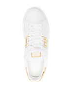 Versace sneakers, White Greca sneakers, Luxury embroidered shoes, Designer footwear, High-end fashion sneakers