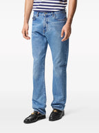 Versace jeans, straight cut jeans, luxury denim, men's designer jeans, faded jeans